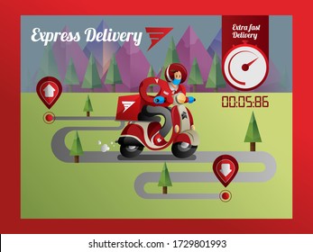 Fast delivery express shipping illustration