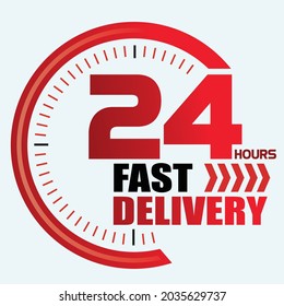 Fast  delivery, express and urgent shipping, services, chronometer sign. vector illustration