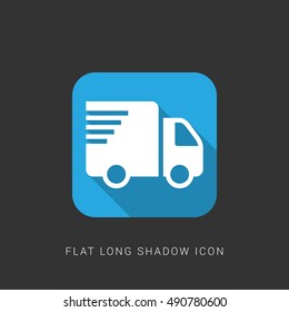 Fast Delivery Flat blue long shadow Icon / Logo Design