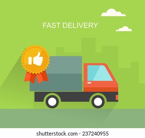 Fast delivery flat illustration. Eps10