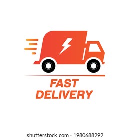Fast delivery flat logo design on white background.