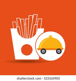 fast delivery food french fries vector illustration eps 10
