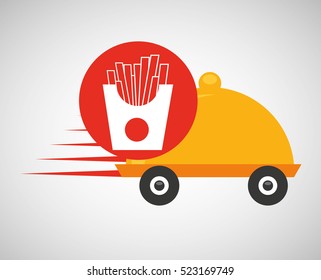 fast delivery food french fries vector illustration eps 10