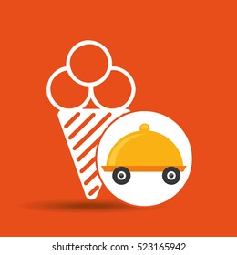 fast delivery food ice cream icon vector illustration eps 10