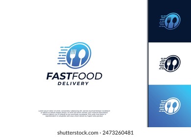 Fast delivery food logo design.