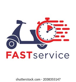 Plantilla de diseño de vectores con logotipo de comida de entrega rápida.
