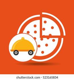 fast delivery food pizza vector illustration eps 10