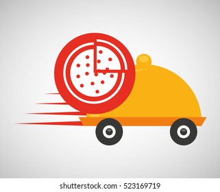 fast delivery food pizza vector illustration eps 10