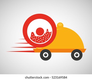 fast delivery food sweet donut vector illustration eps 10