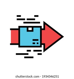 fast delivery free shipping color icon vector. fast delivery free shipping sign. isolated symbol illustration