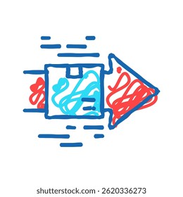 fast delivery free shipping doodle icon sketch vector. fast delivery free shipping sign. isolated symbol illustration