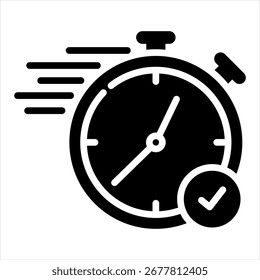 Ilustración vectorial rápida del icono del glifo de la entrega