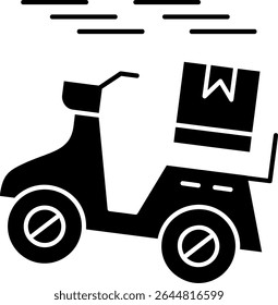 Design de ícone de vetor de glifo de entrega rápida