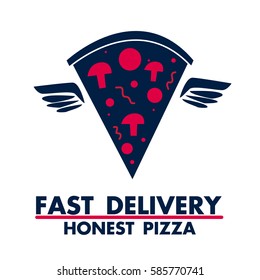 Fast delivery honest flying pizza with wings 