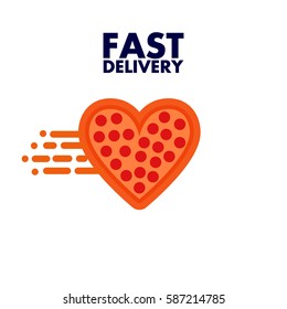 Fast delivery honest pizza heart with wings