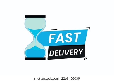 Fast delivery with Hourglass vector icon