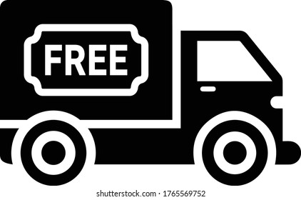 Fast Delivery Icon, black vector graphics