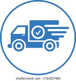 Fast Delivery Icon, blue vector graphics