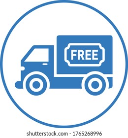 Fast Delivery Icon, blue vector graphics