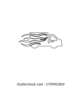Fast delivery icon. Fast cargo shipping sign. Express package transport service.