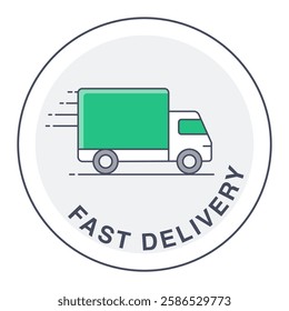 Fast Delivery Icon with Editable Stroke and Colors for Express Shipping