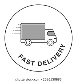 Fast Delivery Icon with Editable Stroke and Colors for Express Shipping