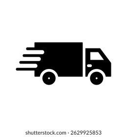 Icono de entrega rápida. Conjunto de Vector de entrega urgente. Van courier aislado en el fondo blanco. Envío rápido del paquete. 