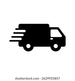 Fast delivery icon. Express delivery vector set. Van courier isolated on white background. Quick parcel shipping. 
