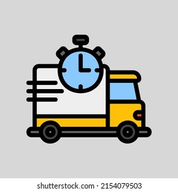 Fast delivery icon in filled line style, use for website mobile app presentation