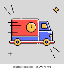 Fast delivery icon in filled line style, use for website mobile app presentation