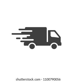 Fast delivery icon isolated speed truck flat style vector image