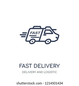 Fast delivery icon. Fast delivery linear symbol design from Delivery and logistic collection.