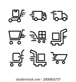 fast delivery icon or logo isolated sign symbol vector illustration - Collection of high quality black style vector icons
