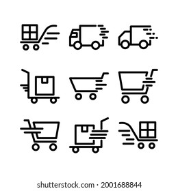 fast delivery icon or logo isolated sign symbol vector illustration - Collection of high quality black style vector icons
