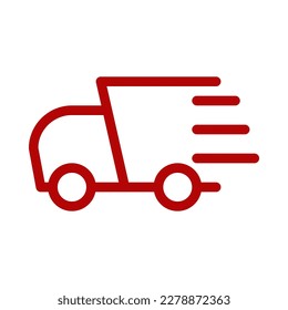 etiqueta del logotipo del icono de entrega rápida en blanco