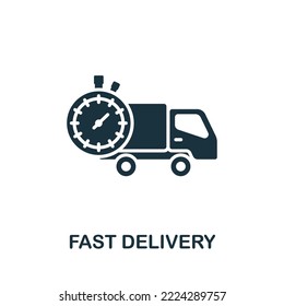 Fast Delivery icon. Monochrome simple Food Delivery icon for templates, web design and infographics
