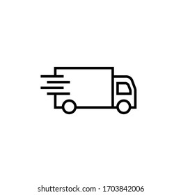 fast delivery icon outline design vector illustration. isolated on white background
