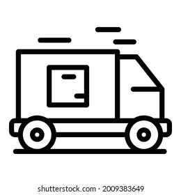 Vector de contorno de icono de entrega rápida. Servicio pedir comida. Entrega rápida