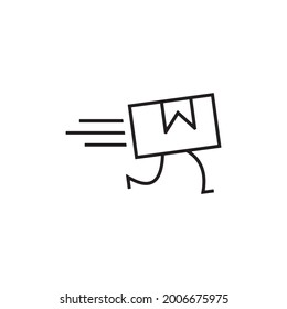 Icono de entrega rápida. Icono de ejecución de paquete de entrega. Diseño de ilustración vectorial.