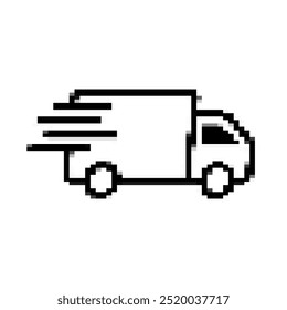 fast delivery icon pixel art flat vector
