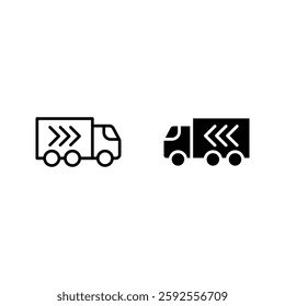 Fast delivery icon set color editable