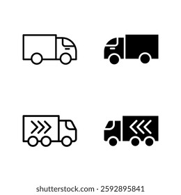 Fast delivery icon set color editable