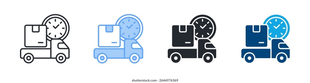 Fast Delivery Icon Set Multiple Style. Designed In Outline, Blue, Glyph, Dual Tone