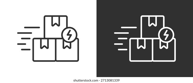 Fast Delivery Icon Set Vector Collection Isolated In Black And White