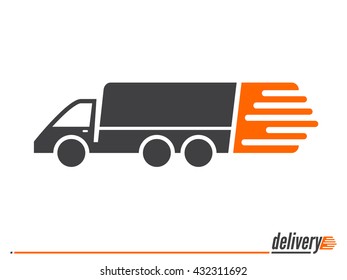 Fast delivery icon shipping truck, flat icon for apps and websites isolated on white background vector illustration