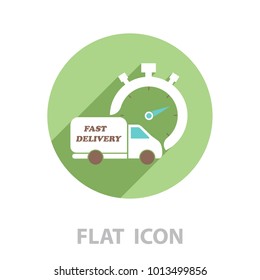 Fast delivery icon (silhouette). shipping truck 
