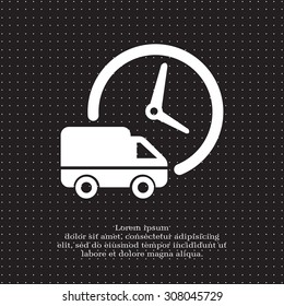 Fast delivery icon silhouette shipping truck isolated on white background vector illustration