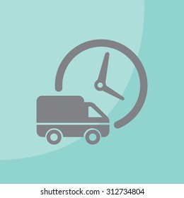 Fast delivery icon silhouette shipping truck isolated on white background vector illustration