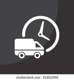 Fast delivery icon silhouette shipping truck isolated on white background vector illustration