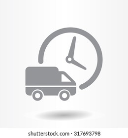 Fast delivery icon silhouette shipping truck isolated. vector illustration